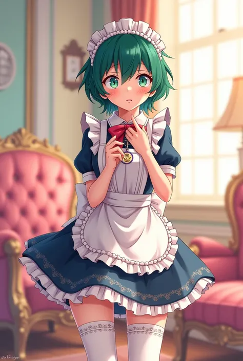 Izuku midoriya maid costume Crossdressing 