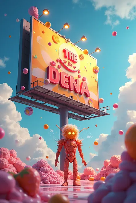 (photorealism:1.2), the dena drinks creative fantastic billboard 