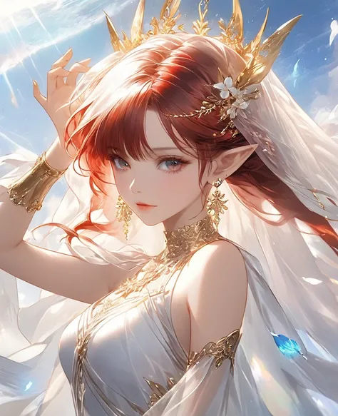 a close-up of a woman with a veil on her head, fantasy art style, beautiful fantasy art, fantasy style art, beautiful maiden de fantasia, anime fantasy illustration, detailed fantasy art, beautiful character painting, Ethereal Fantasy, Very beautiful fanta...