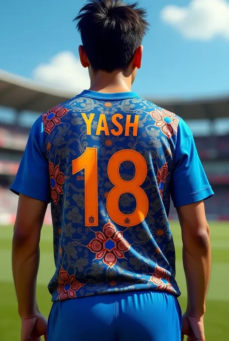 Indian jearsy no. 18 one the back and name yash