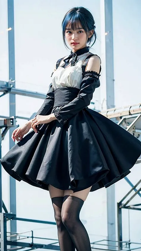 rezeroRem, Rem, blue eyes, Blue Hair, Hair accessories, Hair falling over one eye, hair ribbon, Short Hair, x Hair accessories,
break apron, black ribbon, black skirt, Black sleeves, Detachable collar, Removable sleeves, flower, Frillsエプロン, frilled skirt, ...