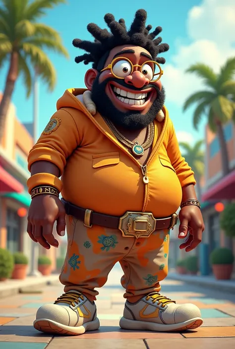 A hilarious black Africa man with exaggerated features characteristic of cartoon-style artwork, who is very amazed.  They have round, expressive very very large eyes and a very wide, infectious grin. They have exaggerated body parts, like oversized heads a...