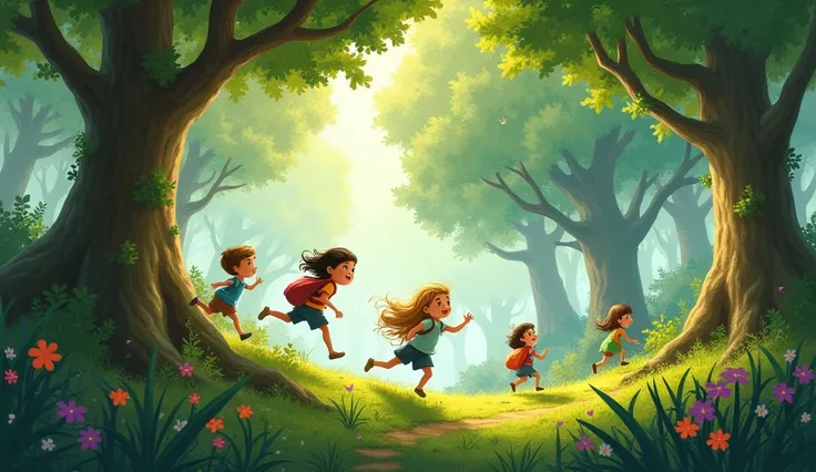 Climbing the trees and running so free,
A magical world for you and me!
 Forest adventures for kids poem 