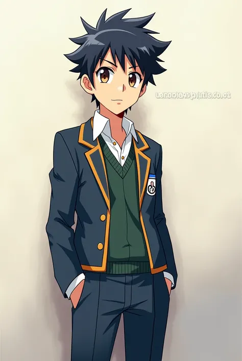 20 year student boy anime art standing