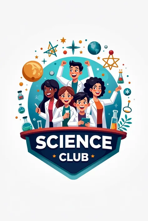 Science club logo with, logo name science club 