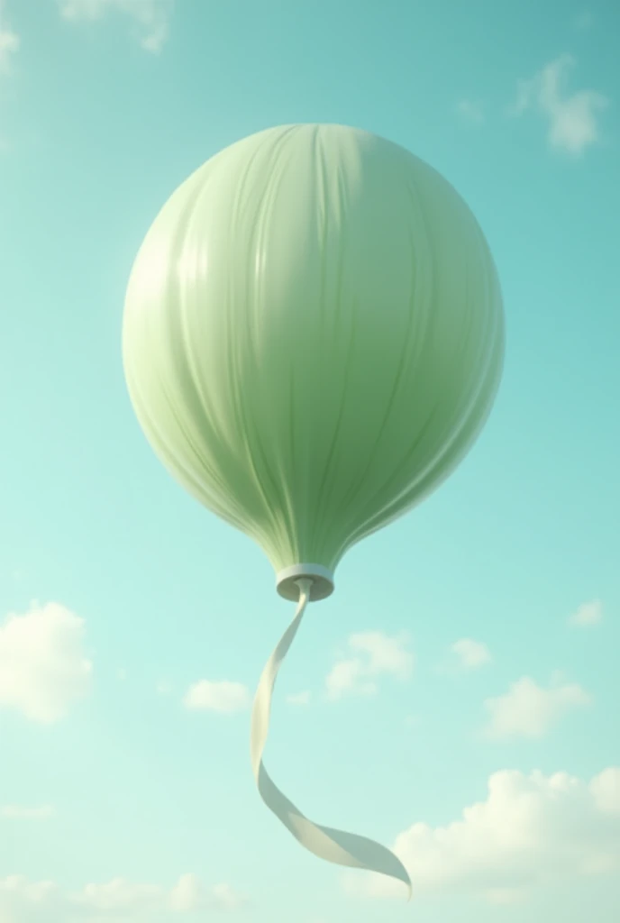 Garlic like balloon with string flying on air sky