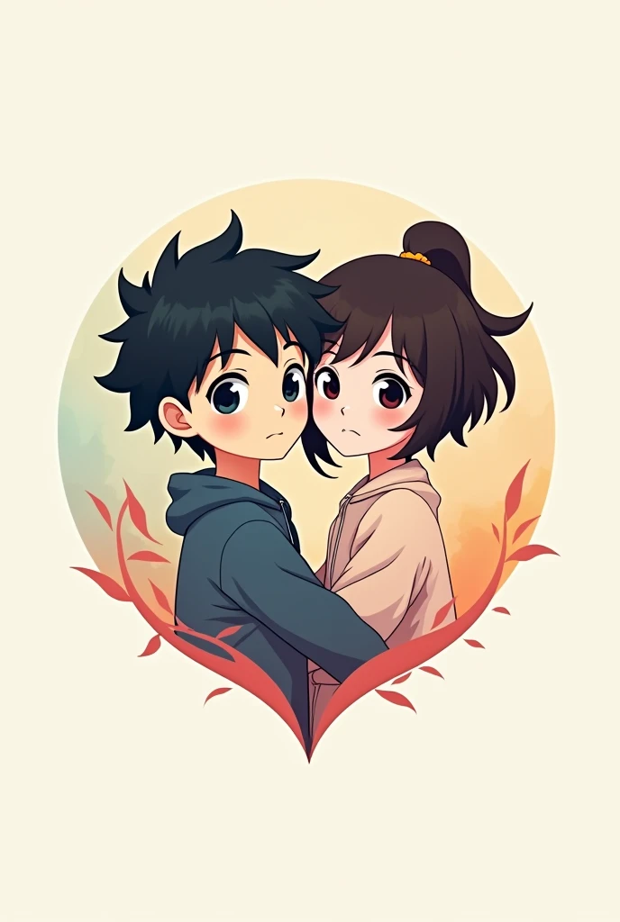 Aadarsh logo and anime boy and girl