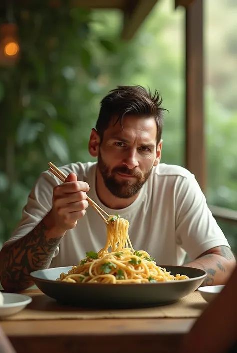 Messi is eating big bambo