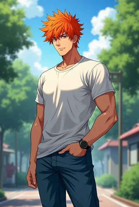 Kyoujurou Rengoku in casual clothes 