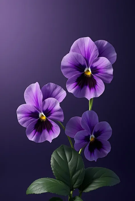 (photorealism:1.2), viola flowers in a flat and dark purple background 