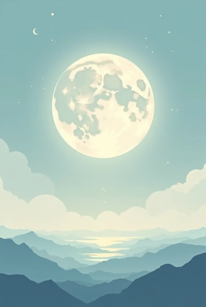 2D moon, light background, simple