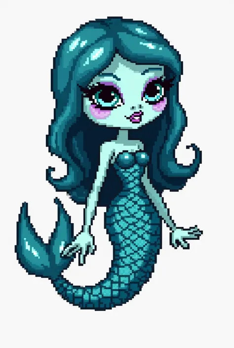 Crie um emblema habbo em pixel arts da lagoona de monster high fundo transparente 