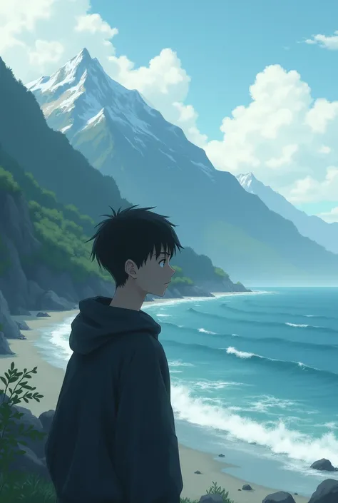 Best wallpaper for whatsapp dp with sad and anime character for 20 years old boy back side and mountain and sea even better  more beautiful and attractive 