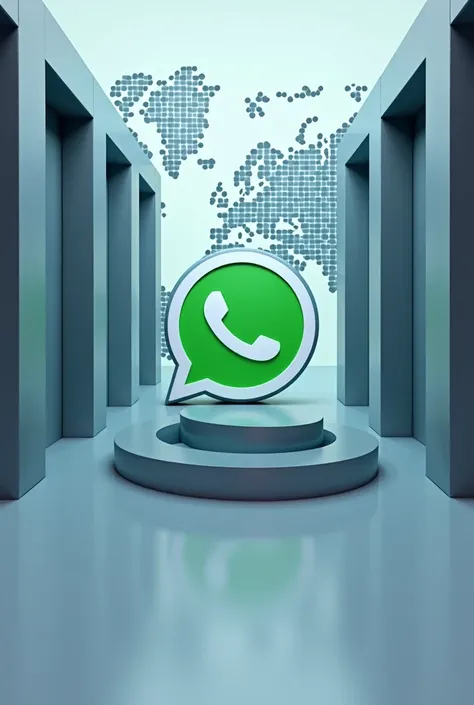 Create a  3d  logo for a dp of whatsapp middle of the building  background and a world image  name of "SK" 