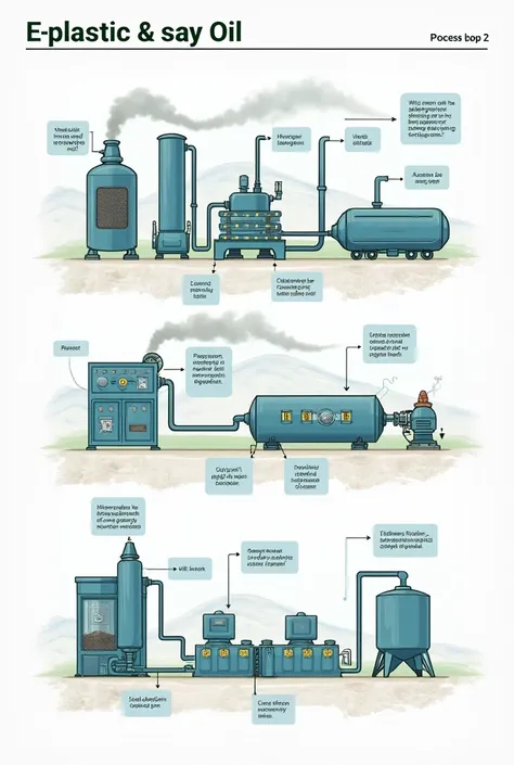 Give me the process of process chart of fuel from plastic which shows first plastic trader than that small piece of plastic goes to heating chamber than hitting chamber heat the plastic and gas are released in absence of air than the gas goes into condense...