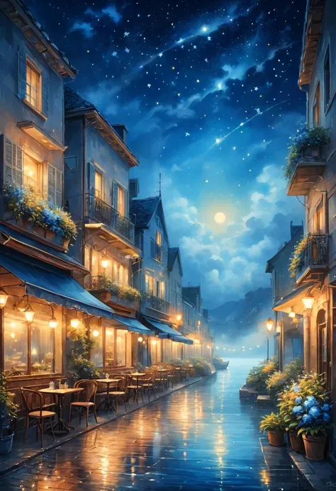 

               ( perfect anatomy ) Cafe and potted flowers. warm light. street painting. Romantic, Dreamy and comfortable atmosphere. Like a painting.,cinematic,Scenery cozy cafe city street movie lights cafe extremely detailed description professional(u...