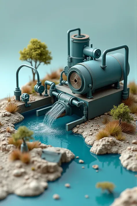 Generate sewage water treatment model using centrifugal force to separate sediments 