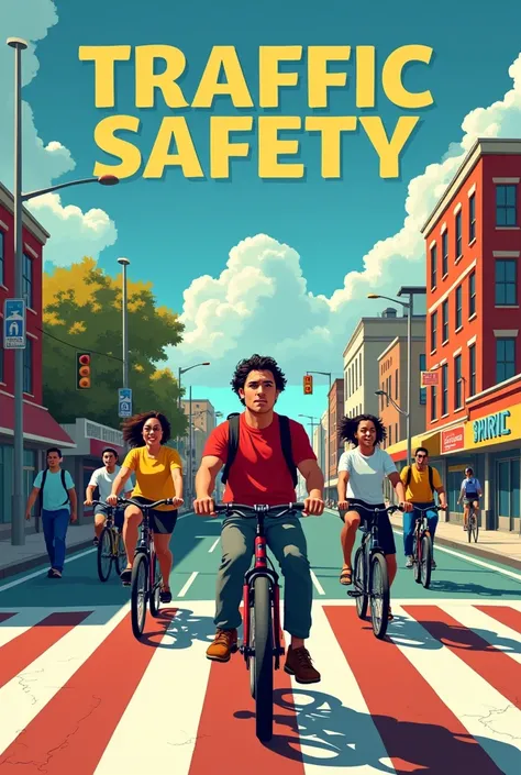 A poster about traffic safety with artstyle