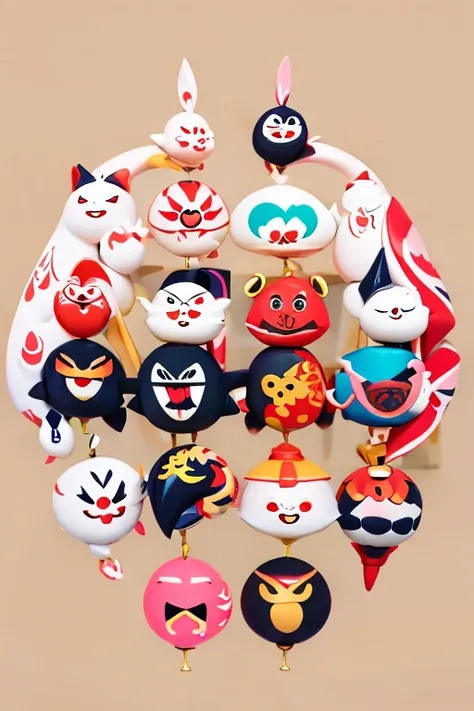 Yokai、Simple design、Primary school students、young、small、height: 130cm、Character portrait 、Simple design、kimono、Kokeshi doll、
