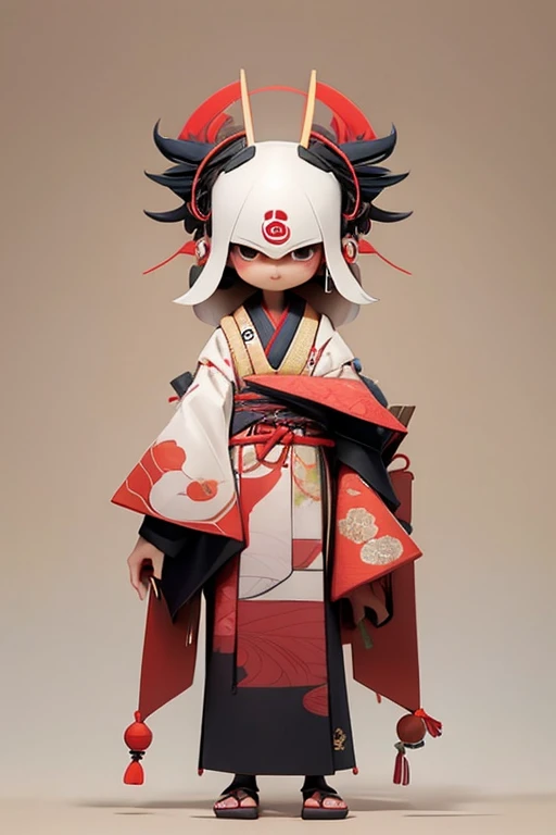 Yokai、Simple design、Primary school students、young、small、height: 130cm、Character portrait 、Simple design、kimono、
