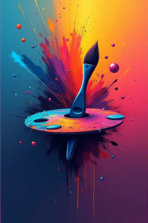 Design a modern and creative logo for an art channel. The logo should capture the essence of artistic expression, featuring elements like a paintbrush, palette, or abstract designs that symbolize creativity. Use bold, vibrant colors to reflect the dynamic ...