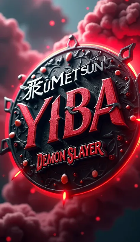 a detailed logo of the text "Kimetsu no Yaiba",highly detailed,3d logo,dynamic,dramatic lighting,vibrant colors,intricate design,strong contrast,bold typography,japanese aesthetic,dynamic motion blur,photorealistic,cinematic, use letters of the alphabet