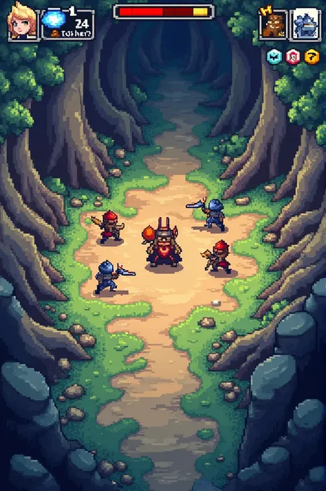 Battle interface for pixel art style RPG video game