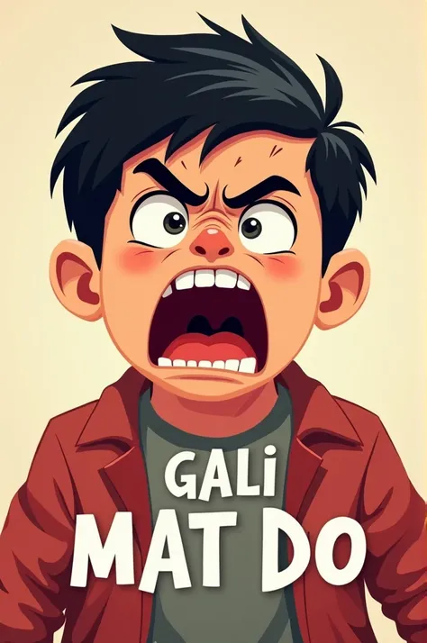 Provide me profile picture for a instgram meme channel. It should be unique and align with the name of channel which is  gali mat do . A boy screaming in frustration with a punch line  mat do .