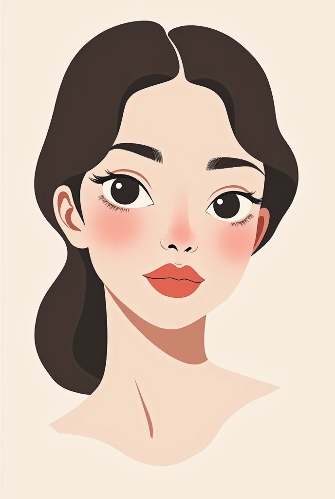 Vector  design girl face with no earings