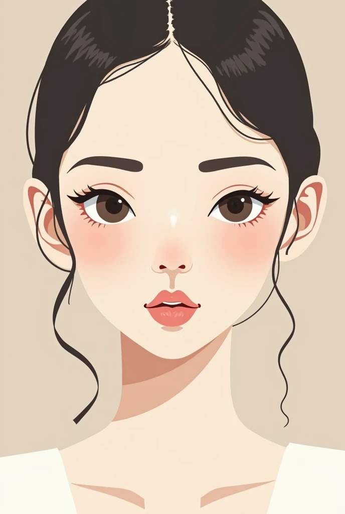 Vector  design girl face with no earings