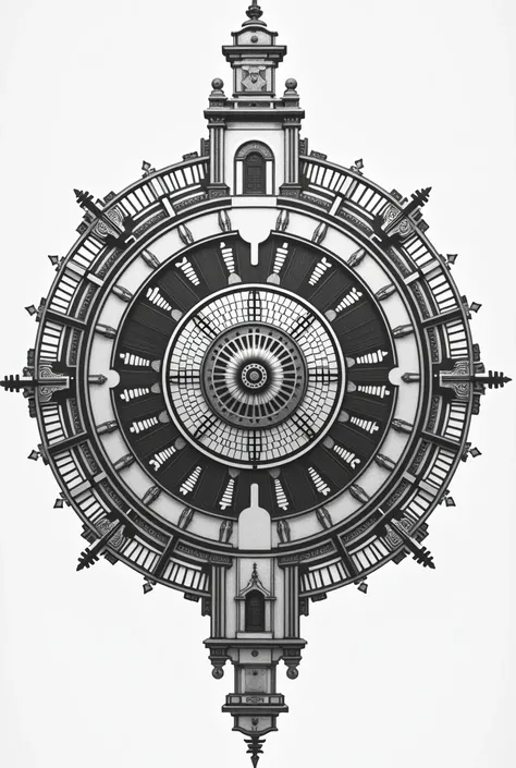 A mandala without colors, that reflects the architecture of Barranquilla 
 