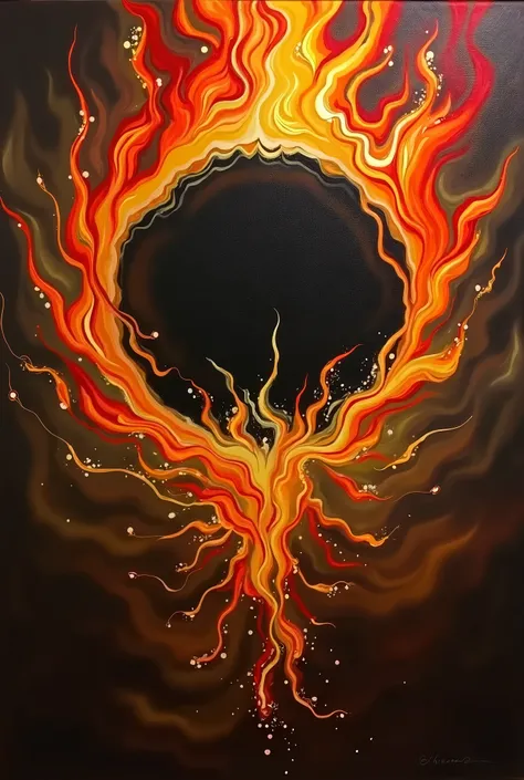 Flame oil painting