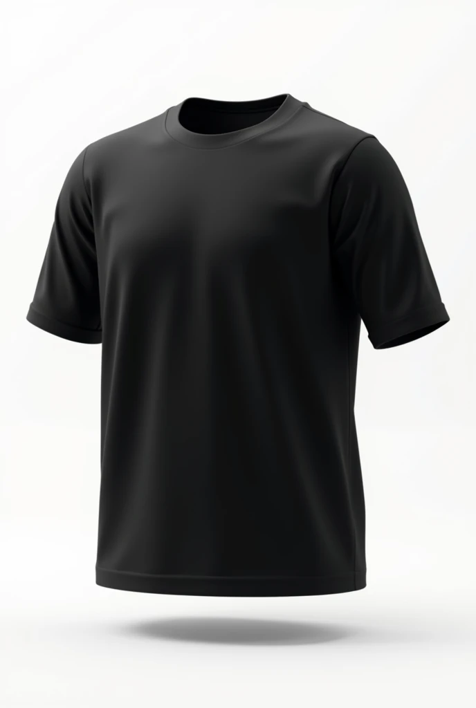 A 3d black extra oversized tshirt back
 look floating in air with white background 