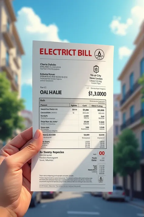 Create  a electric bill under the name of chariza dabalos 
