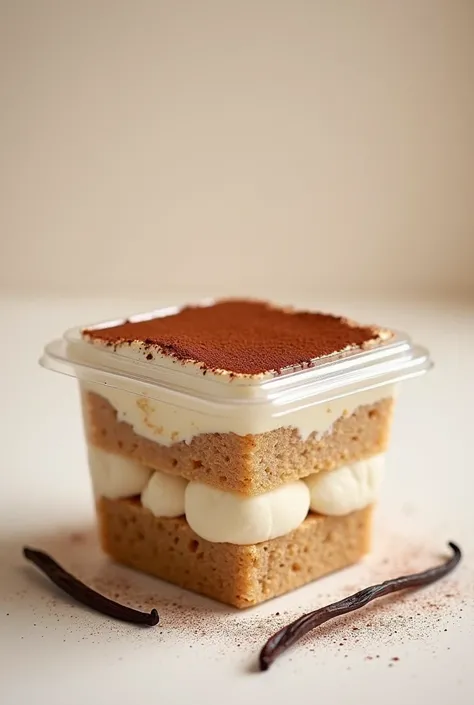  tiramisu in a clear plastic box 
