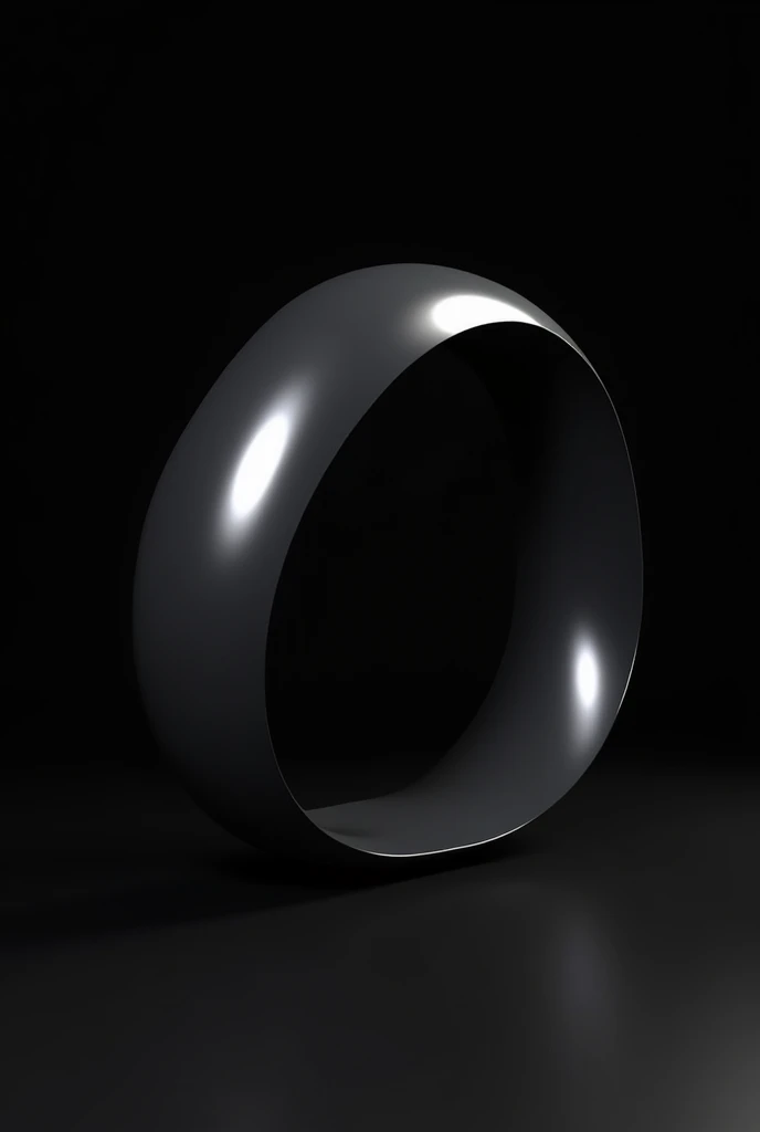 Möbius strip in 3D, black and metallic grey colour