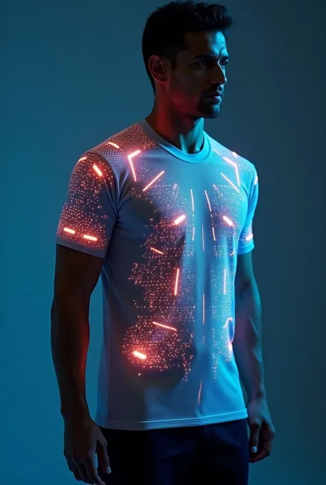 A sports shirt that has a technology that identifies body temperature and changes according to body temperature 