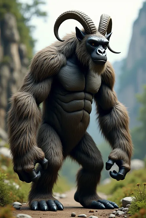 gorilla goat body,  head, leg mix