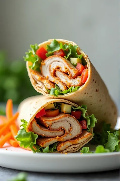 Turkey wrap with whole-grain tortilla