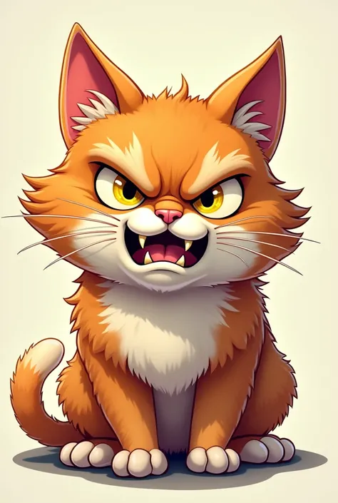 I want Fluff Factor , Meowthereum , Purrformance Index , Whisker Points , Laser Eye Rating and cartoon type angry  cat
