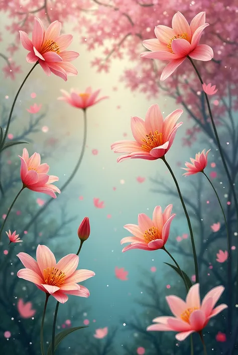 A painting of a flower rain lilies, make it so beautiful 🤩