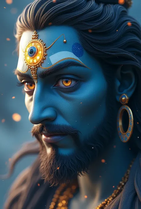 Create a beautiful image of lord Mahadev. Best eye look 