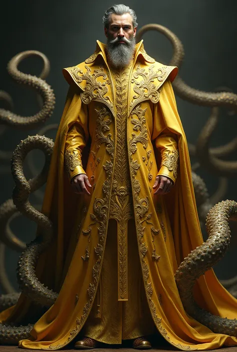 House of grey inspired gold outfit for male with kraken tentacles