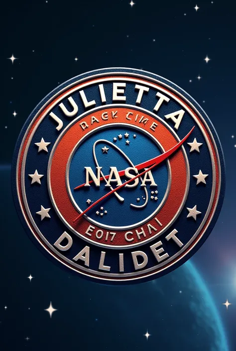 Make a NASA patch with the name Julietta Dalidet as identification