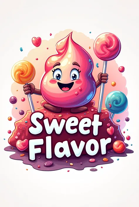 create a candy store logo with the name sweet flavor