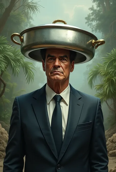 Bolsonaro with a pan on his head 