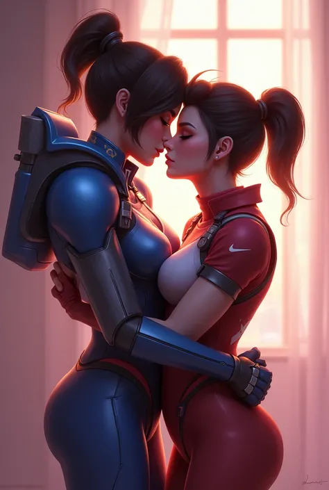 Overwatch dva and tracer kissing in 
