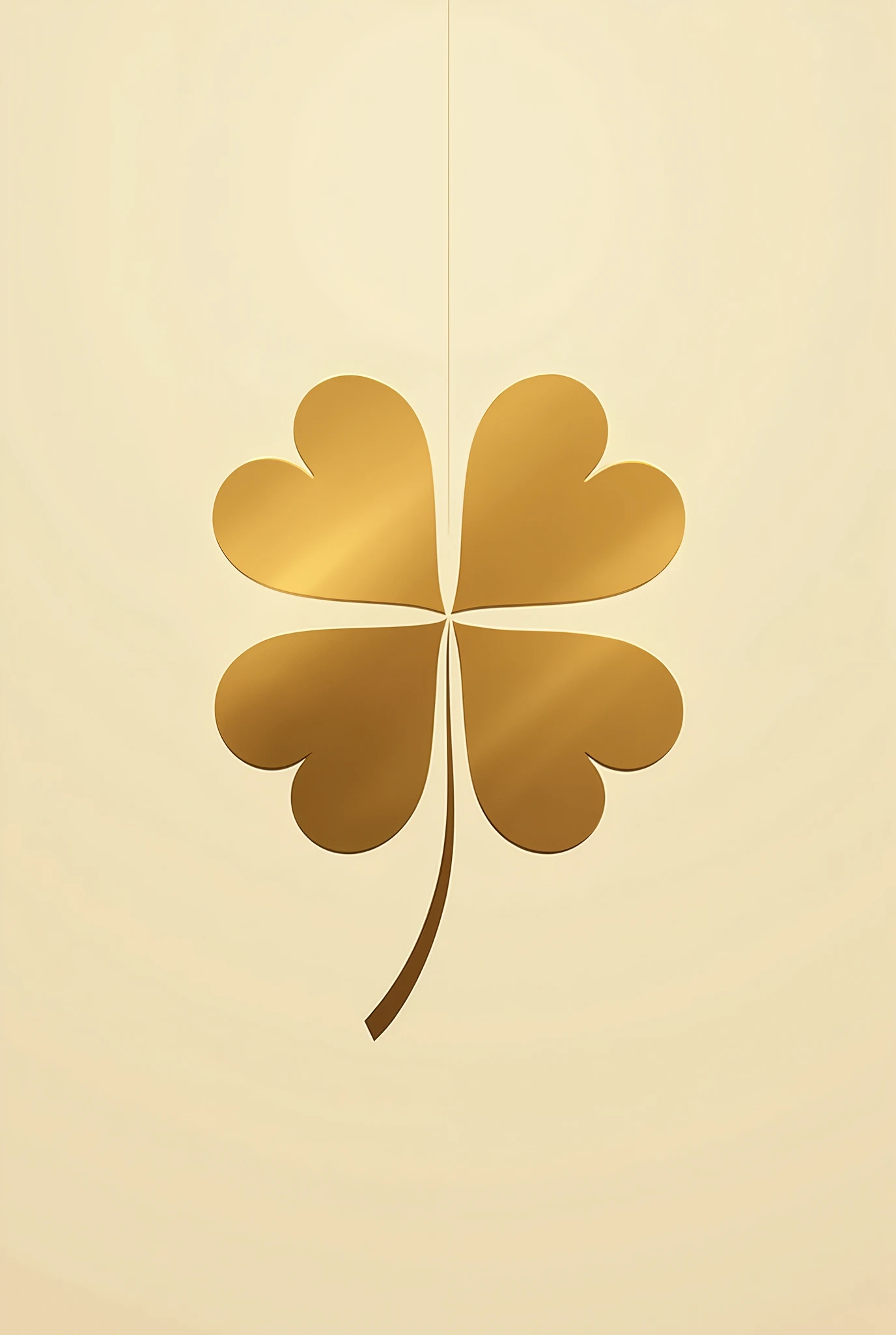 make a minimalist golden four leaf clover