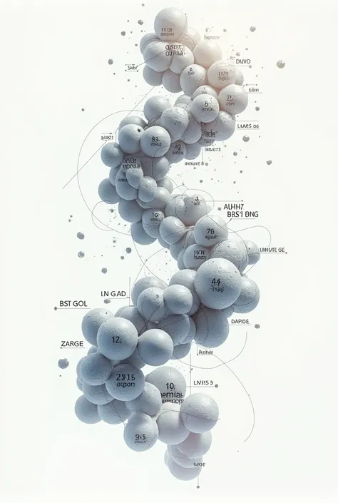 I want a two dimensional structure of protein created using shapes and numbers