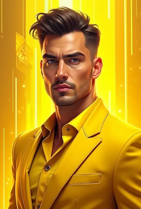 Profile picture Related to Mr Crypto in male character with yellow theme. 